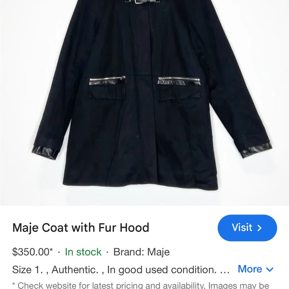 MAJE RABBIT FUR PARKA